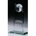 Medium Jade Glass World Globe Pinnacle Award (5"x8 1/2" )